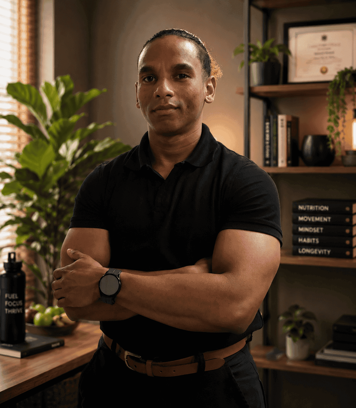 Portret van Shaquille Doelwijt, holistisch leefstijlcoach en personal trainer